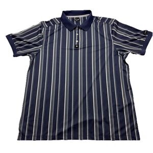 Bad Birdie Shirt Mens 2XL Short Sleeve Golf Performance Polo Blue White Stripe